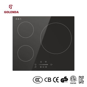 Vertical 3 Burner Electric Induction Hobs 6100W Built In Plastic Housing