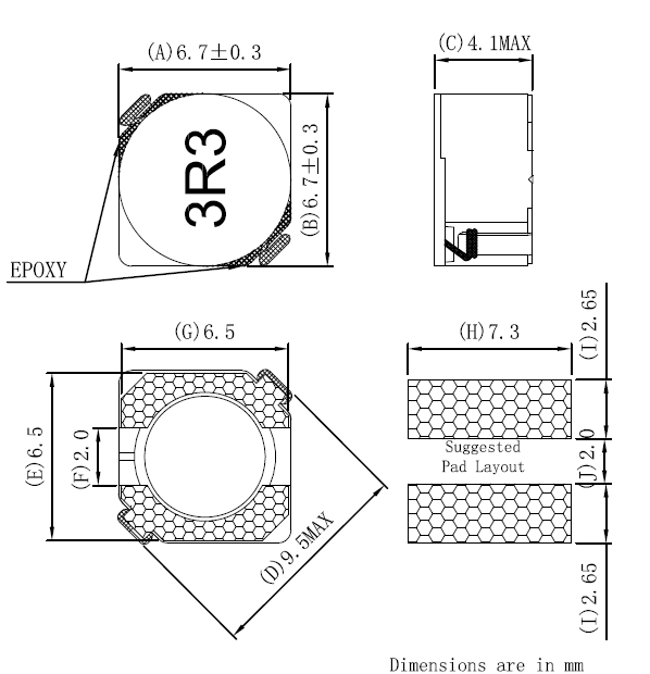 1.0uH-820uH SMD Power Inductor MDRH6D38SG1R0N SMD/SMT Chokes Provide With EMI