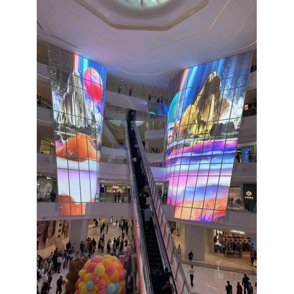 Indoor P20 Ultra-Thin Transparent LED Film Display with 2500Nits Brightness 1000mm x 80mm Cabinet Size and 2 Years Warranty