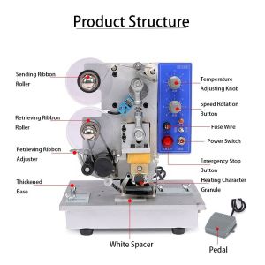 HP-241B Automatic Hot Stamp Ribbon Printer Machine Customized Date Code Printer