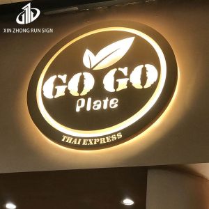 Acrylic Light Box Letter Round Double Sided Signs Metal Base Blister Led Light