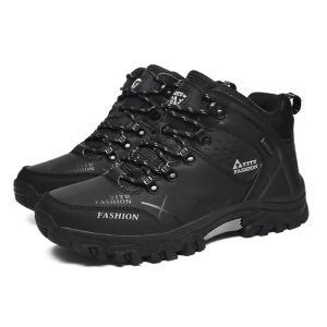 Brown Desert Hiking Mountaineering Running Shoes In Genuine Leather For Men And