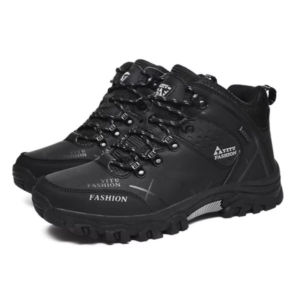 Brown Desert Hiking Mountaineering Running Shoes In Genuine Leather For Men And Women