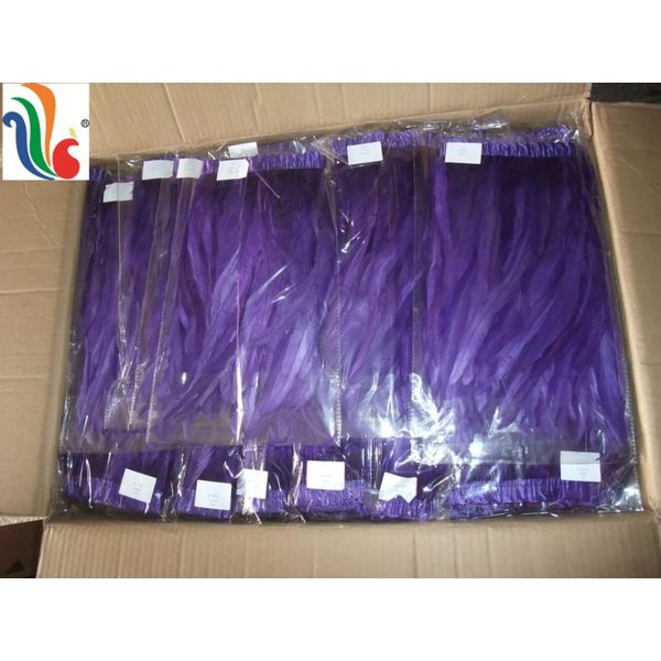 10-12inch Coque Feather Fringe Trim with Satin Ribbon Tape Affordable and Stylish