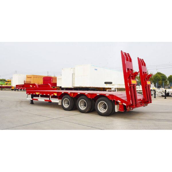 Heavy Duty Cargo Drop Deck Q345B 80T Low Bed Semi Trailer