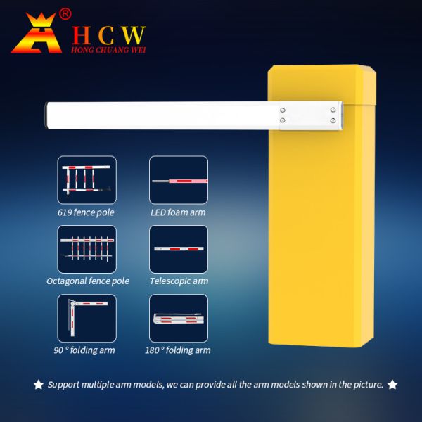 HCW Straight Pole Boom Barrier Gate AC110-240v Anti-corrosion Electric Boom Barrier