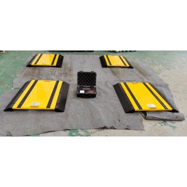 Overloading multi-axle Vehicle Scales with Low Profile portable axle weigh pads