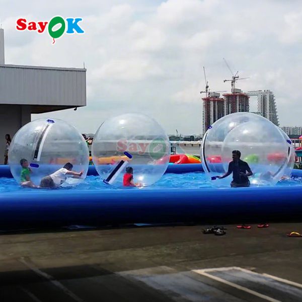 Inflatable Floating Roller Aqua Zorbing Ball Transparent PVC Cylinder Human Water Bubble Ball for Water Game