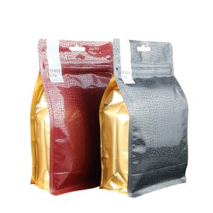 resealable laminated aluminum foil block flat bottom food Plastic packaging