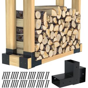 Adjustable Heavy Duty Firewood Rack Bracket for 2x3 Timber Single-side Structure