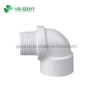 90°Tee PVC Pipe Fitting Male Coupling Adaptor for Water System in Round Head