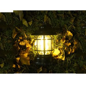 Mini Retro Solar Garden Light Tent Lamp Compact Size Outdoor Led 13*12*20cm