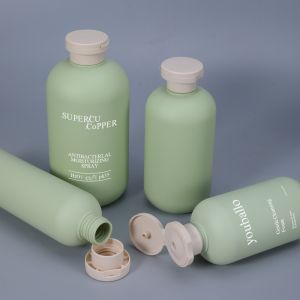 HDPE Material Plastic Cosmetic Shampoo Bottle With Flap Cap Custom Logo