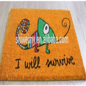 Hot sales coconut natural fiber printed door mat