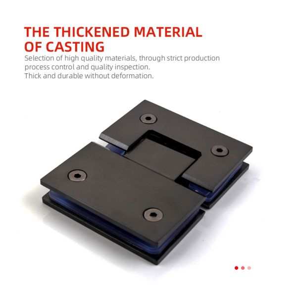 Stainless Steel 304 Door Window Hinges with Matt Black Finish 180 Degree Glass Clamp