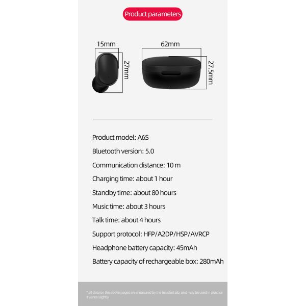 Portable Health Care Products Cherry Blossom Powder A8S Bluetooth Wireless Earphone