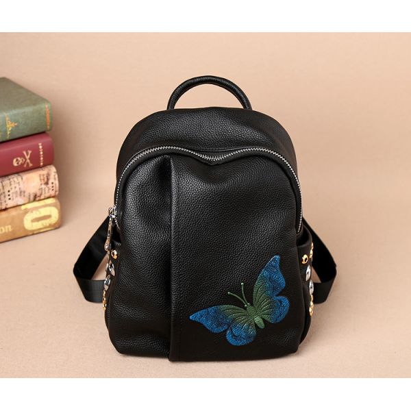2017 New European Goods Butterflies Embroidered Fashion Handbag Dual-purpose Women Backpack