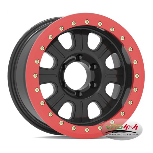 Buy Factory Price Alloy Black 17x9 Beadlock 4x4 Rim Wheel 16X7 PCD 5X114.3 8 Spoke steel beadlock wheel at wholesale prices