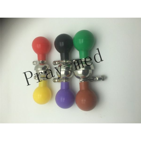 Chest Reusable ECG Electrodes Nickel Metal Material Adult Din 3.0 / 4mm 6 Color Bulbs