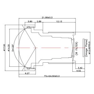 1/2.8 2.1mm  wide angle S mount lens  , HFOV 108 degree, F2.2 good for Aptina MT9P031,S02112810822F
