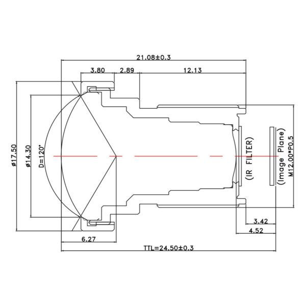 Buy 1/2.8" 2.1mm  wide angle S mount lens  , HFOV 108 degree, F2.2 good for Aptina MT9P031,S02112810822F at wholesale prices