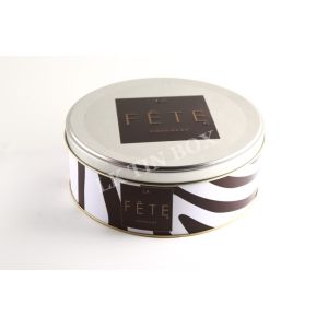 Quality Biscuit Cookie Chocolate Round Tin Box With Custom Printing for sale