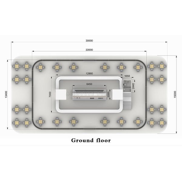 30m Length 15m Width Floating Restaurant Boat High Capacity for 200 People
