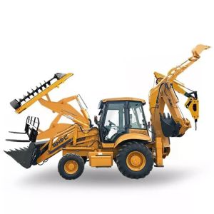 2.5 Ton Mini Payloader Towable Front End Loader Backhoe 4X4 Joystick Retroexcava