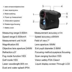 Laser Rangefinders 900m(984yd) Hunting Archery Outdoor Adventure Construction