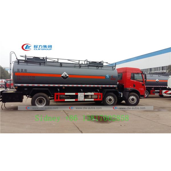 FAW 6X2 Chemical tanker delivery Truck For Hydrochloric Acid