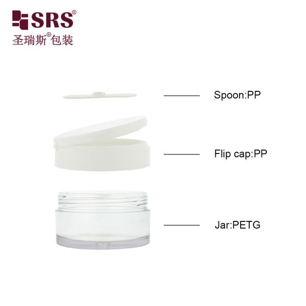 PETG003 PETG Material Flip Cap Plastic Jar Customization Clear Transparent Container for Body Scrub