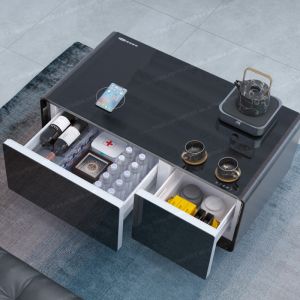 Home Furniture Luxury Smart Tea Table with Refrigerator Drawer and Wireless
