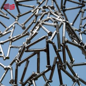 Hand-forged Outdoor Stainless Steel Sculpture Custom Color Large and Abstracted