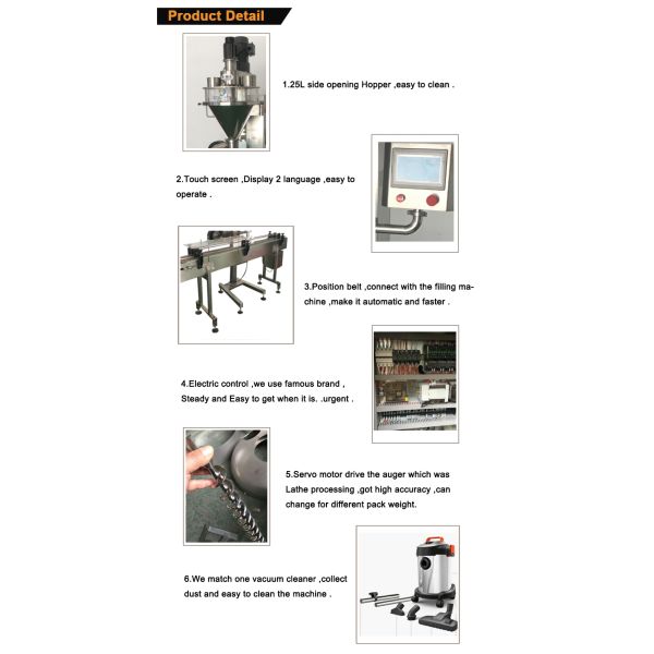 SGS 220VAC Auger Powder Filling Machine For Dry Powder 2.8KW