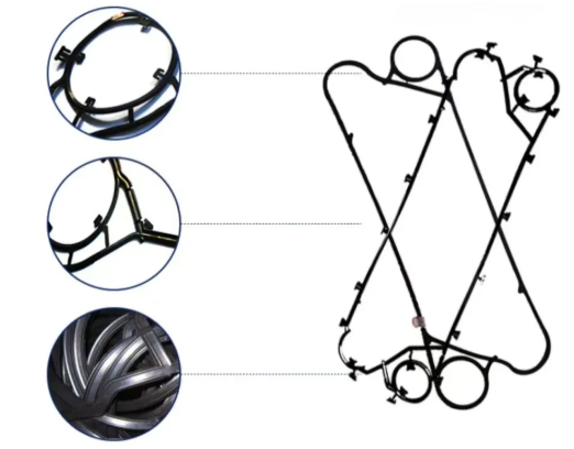 HNBR NBR EPDM FKM Plate Heat Exchanger Gasket Replacement With Raw Material