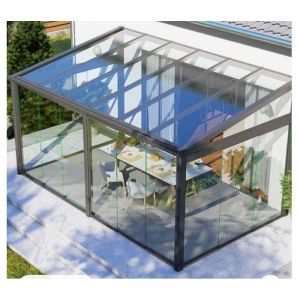 China Gray Glass Powder Coated Smooth Finished Aluminum Sunroom For Beautiful Winter Garden on sale