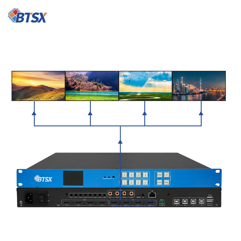 China HDMI 4in4out Martix 4k60 Splicing Plus Martix KVM Roaming BIT-VWC-MD404Ma on sale