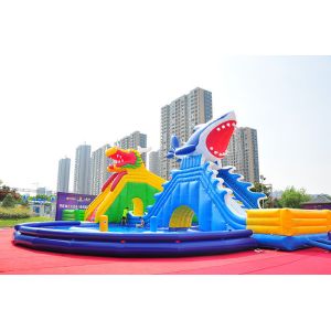 Large pool inflatables water pool inflatable swimming with inflatable slide