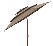 Round Outdoor Sunscreen Parasol Three Tier Aluminum