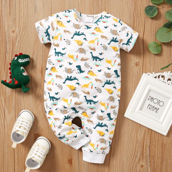 New Long Baby Creeper One Piece Baby Snap Baby Cotton With Printing Newborn Boys Girls Bodysuit Wholesale