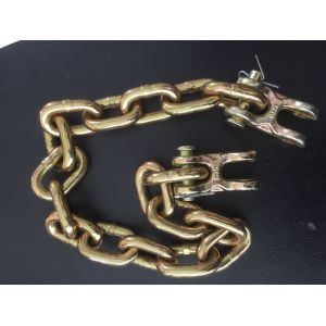 Standard 3/8"x 15 Links Zinc Yellow Plated Link Chain Grade 70 Chain with Double