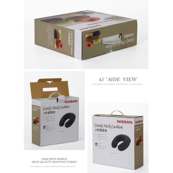 Corrugated Cardboard Boxes With Plastic Handle For U Shaped Neck Pillow Packing Box