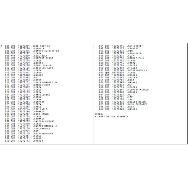 Buy Terex  NHL tr100 DOOR-INNER 15272287 for DOOR ASSY-LH 15272275 at wholesale prices
