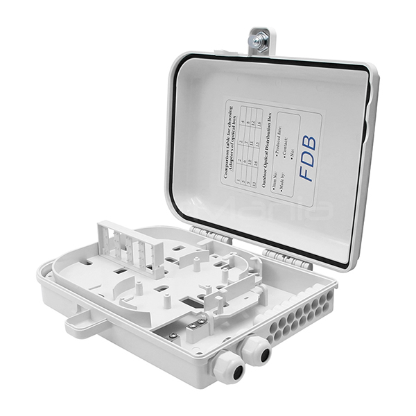 16 Core Fiber Optic Termination Box Wall Mount SC Simplex Type Plastic Housing