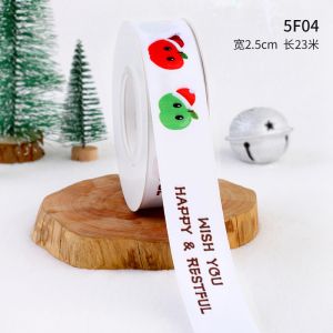 2cm 2.5cm Christmas Printed Ribbons ISO14001 Personalised Xmas Ribbon