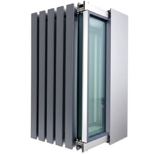 Double Glazed Aluminum Awning Curtain Wall - STC 40 Sound Insulation