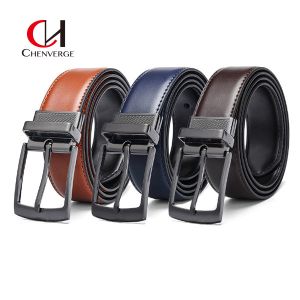 Wearable Leather Men'S Business Belt With Reversible Buckle