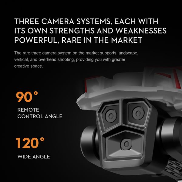 2.4G Frequency K12 Max Drone Wifi FPV RC Drones with Remote Control Video Quadcopter Toy and Three Pro 4K HD Camera