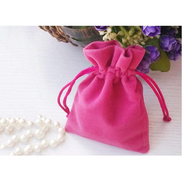 OEM Service Pure Color Velvet Jewellery Pouches Soft Fabric Material