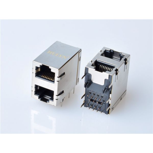 HULYN RJ45Jack, Shielded RJ45 Modular Jack Connector,with LEDs, 2x1 Ports,RJ45 connector LED